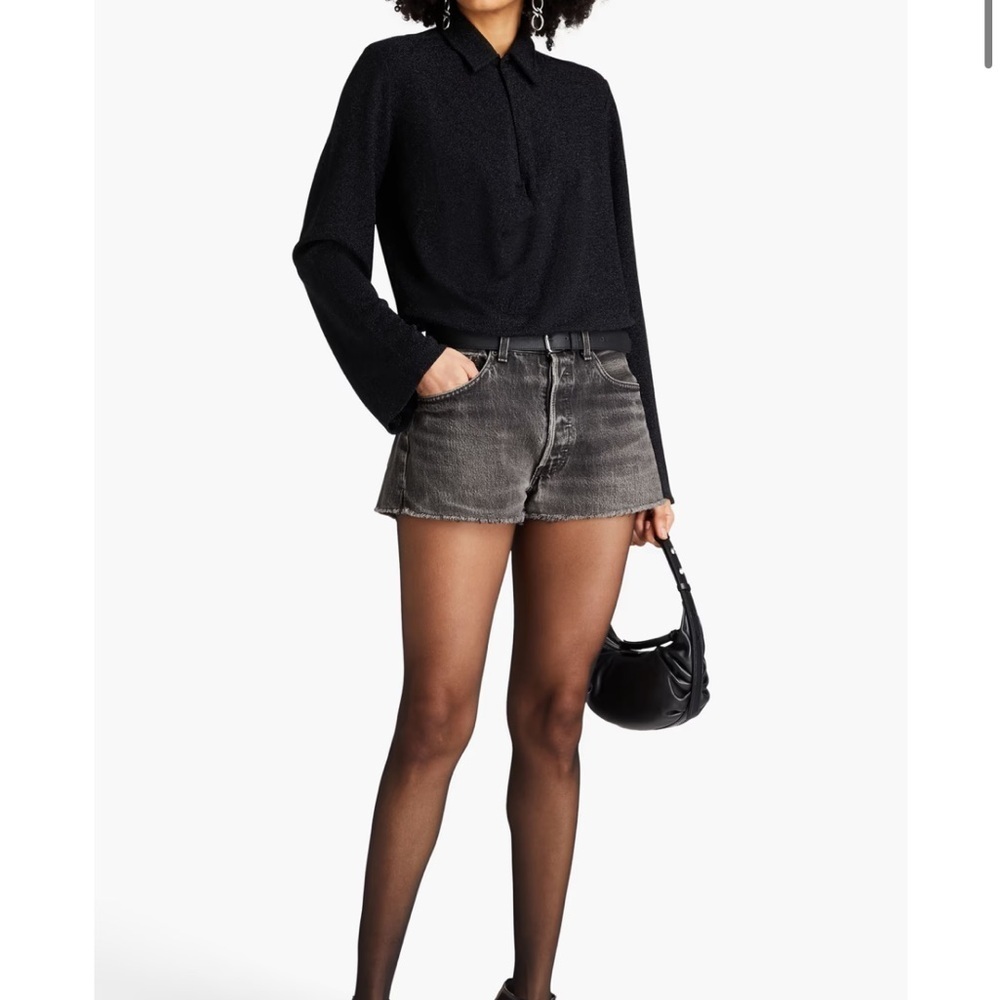 NEW Rag & Bone Lilith Metallic Blouse Top in Black - Size S - Picture 9 of 11
